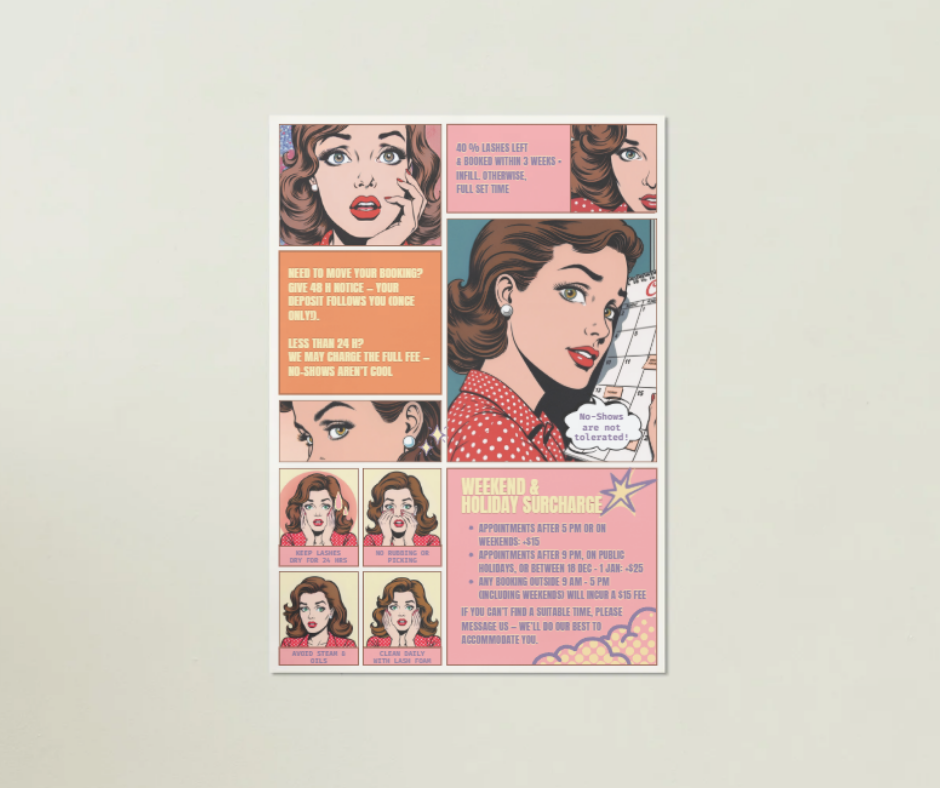 Nyla Artistry illustrated policy and aftercare guide